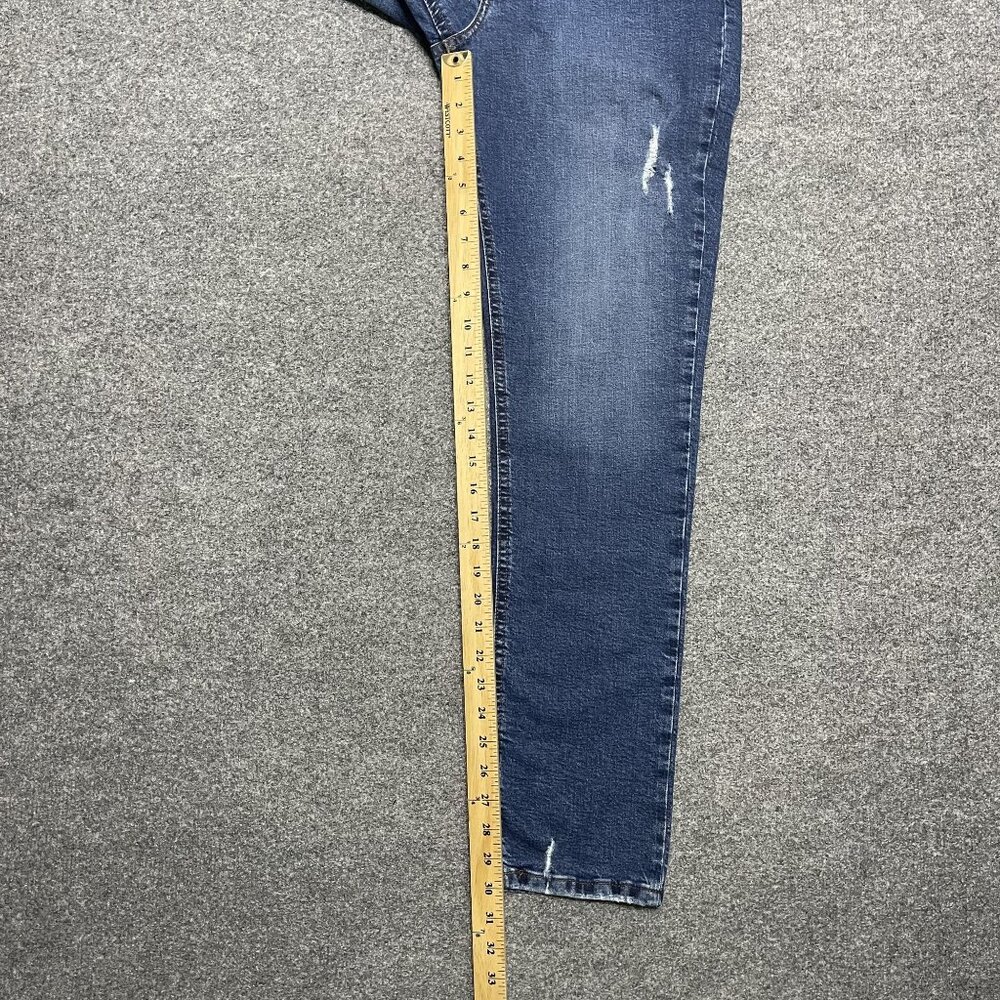 Mott & Bow Boyfriend Jeans W29 L30 Distressed Denim Blue Stretch Cotton Blend - Picture 4 of 5